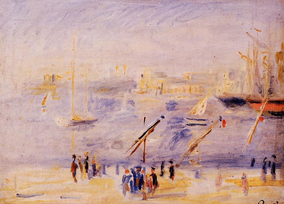 The old port of Marseille. People and boats 1890
